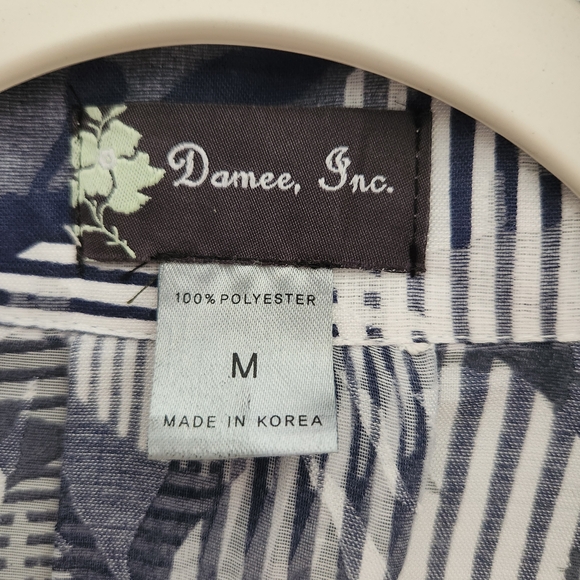 Damee Inc. Blue and White Circle Patterned Sheer Jacket - Picture 10 of 13